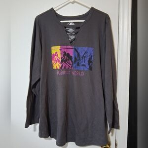 Jurassic World Graphic Long Sleeve Tee - Gray Size 3